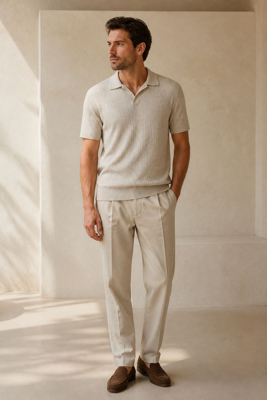Textured Cotton Polo